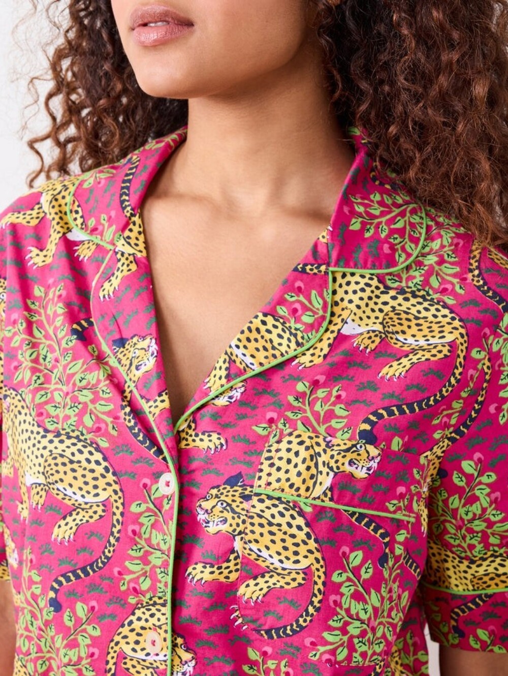 Printfresh Hot Pink Bagheera Pajama Shorts Set 1X